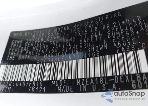 2024 Toyota Corolla Le from USA, damaged, VIN 5YFB4MDE5RP084166